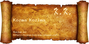 Kozma Kozima névjegykártya