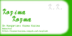 kozima kozma business card